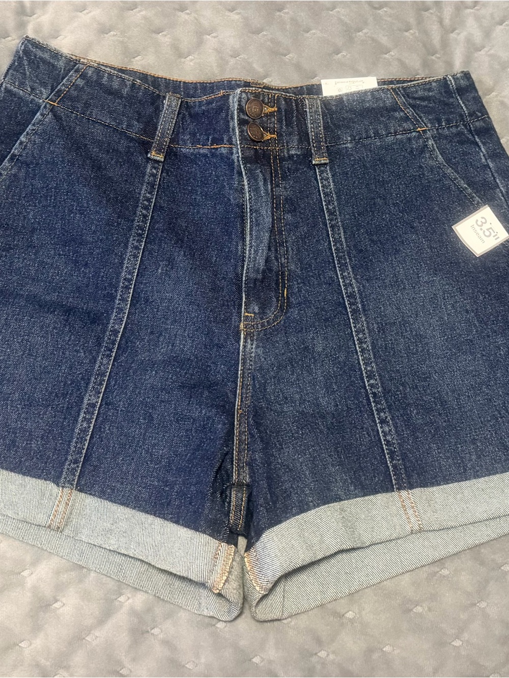 Time and Tru Dark Blue High-Rise Denim Shorts Size 10 NWT                 #251